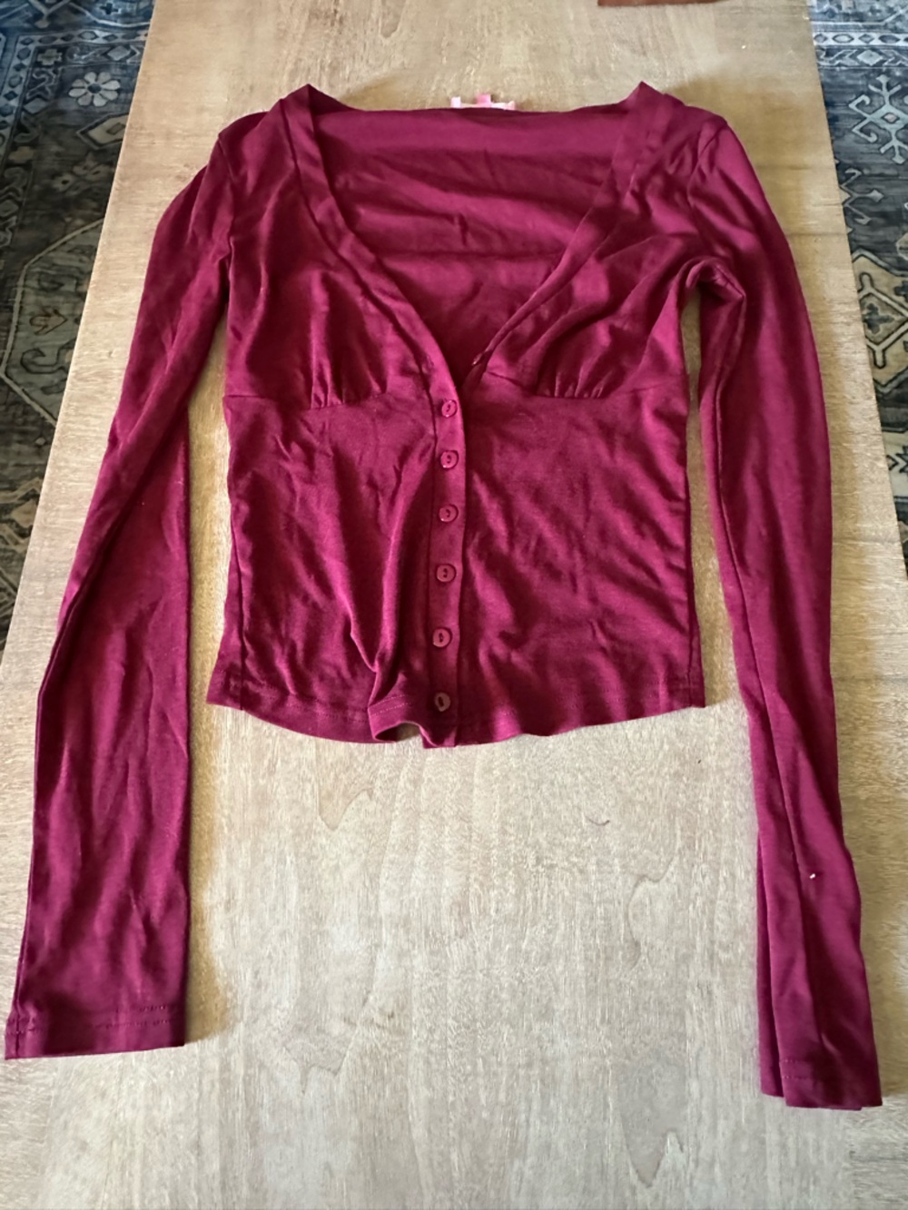 Edikted Deep Berry Knit Top